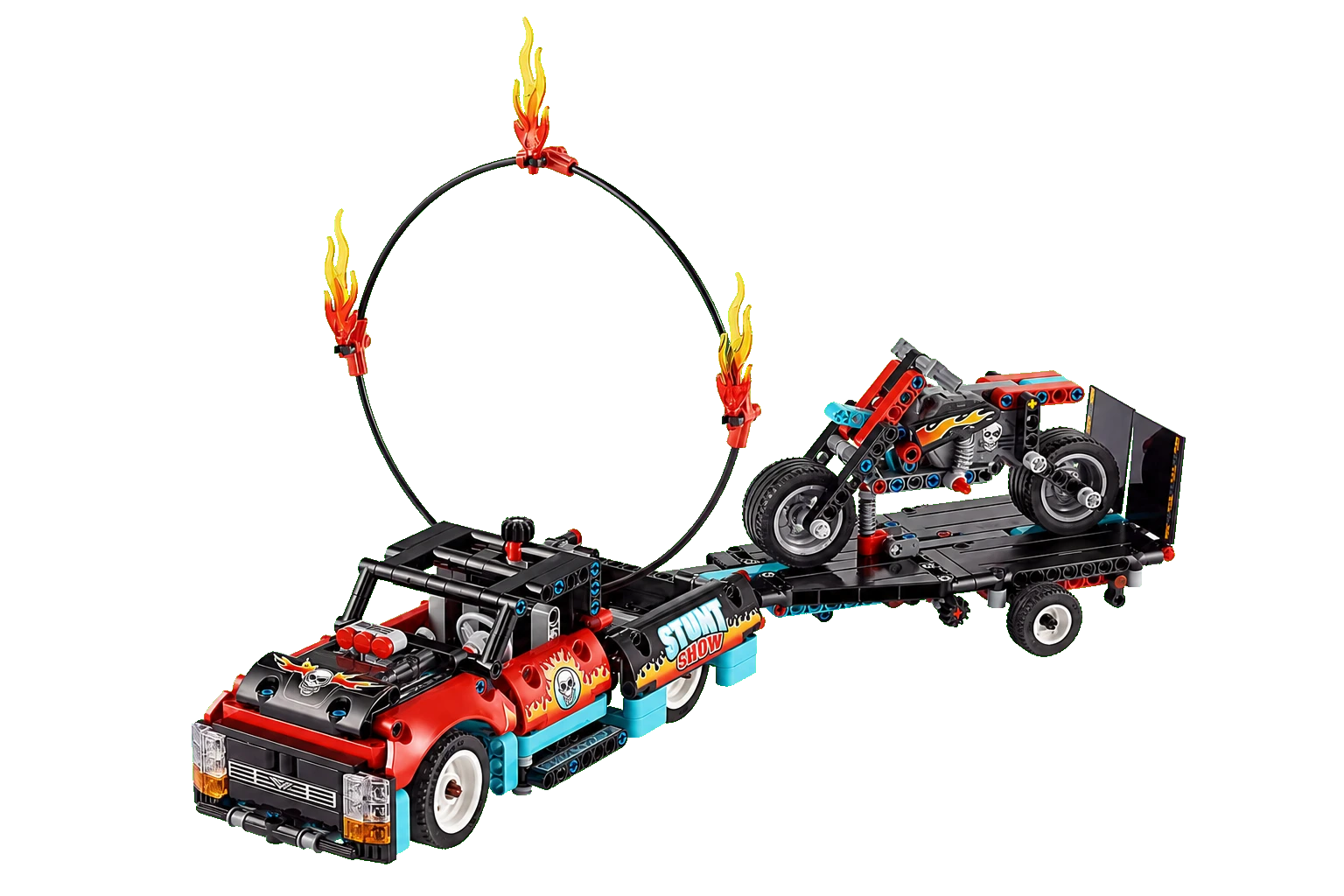 Technic : le camion et la moto de cascade